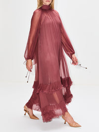 Mousseline Runway Dress,CHLOÉ,WOODROSE,Image 3