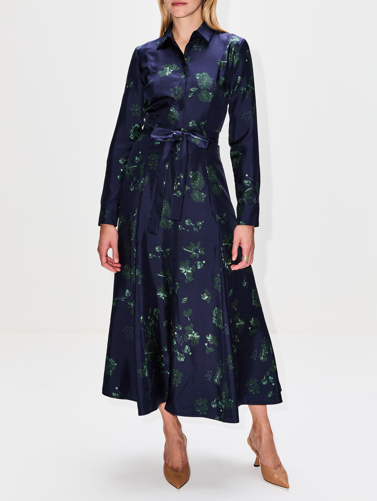 Galway Dress,GABRIELA HEARST,NAVY/EMERALD,Image 2