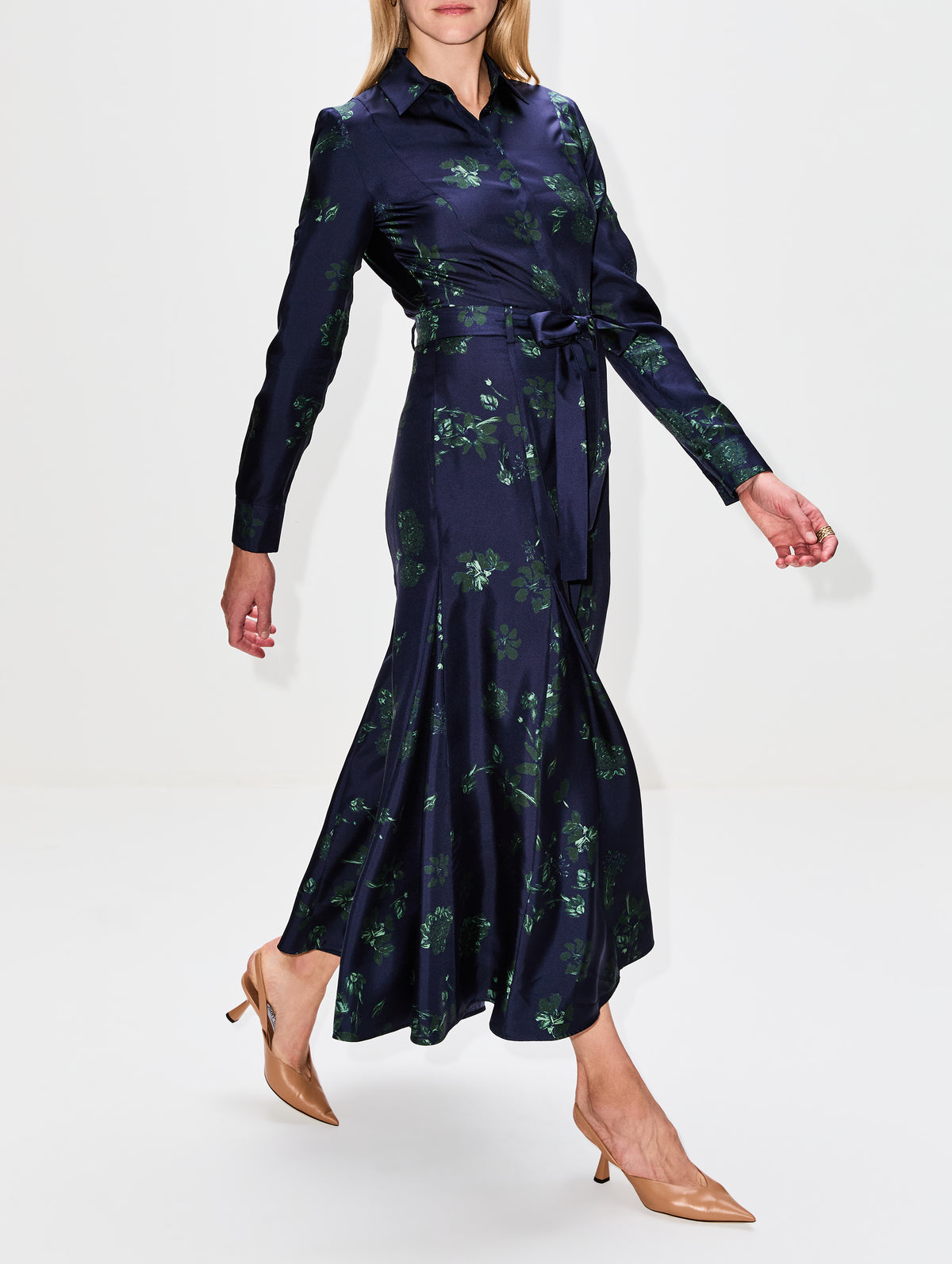 Galway Dress,GABRIELA HEARST,NAVY/EMERALD,Image 3