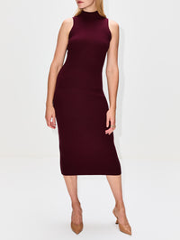 Mock Neck Fitted Dress,SABLYN,BORDEAUX,Image 2