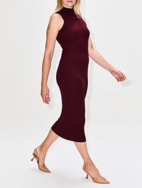 Mock Neck Fitted Dress,SABLYN,BORDEAUX,Image 3