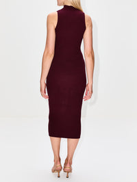 Mock Neck Fitted Dress,SABLYN,BORDEAUX,Image 4