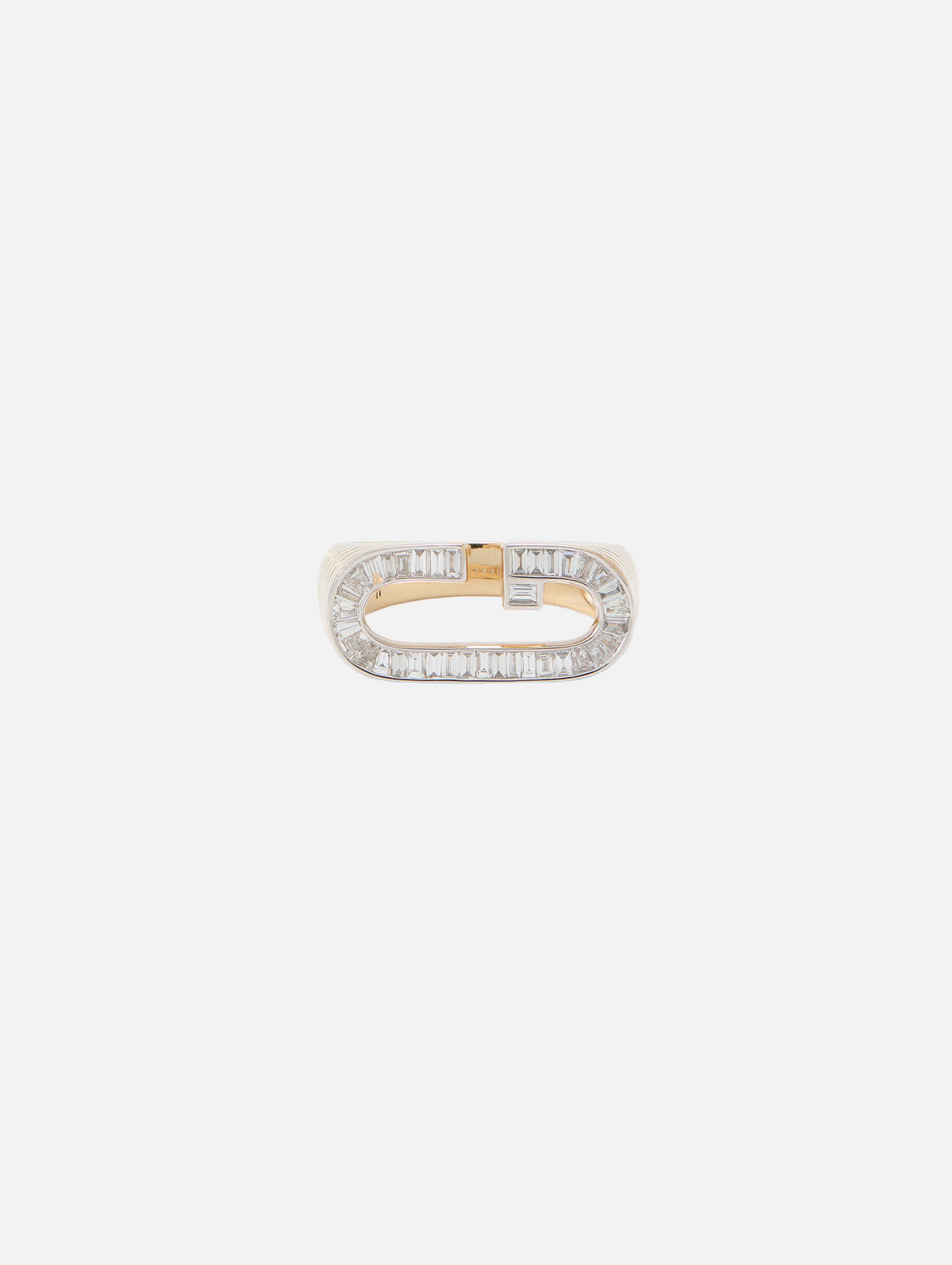 Grandsize Diamond Encrusted Initial Ring,HELENA ROSE,G,Image 1
