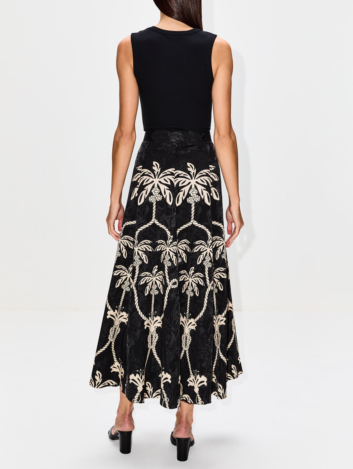 Taken Back Ankle Skirt,JOHANNA ORTIZ,ECRU/BLACK,Image 4