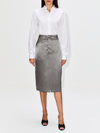 Pencil Skirt,SAINT LAURENT,GREY,Image 2