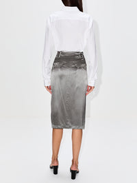 Pencil Skirt,SAINT LAURENT,GREY,Image 4