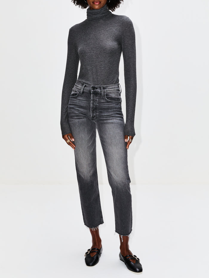 Turtleneck Top,CLOSED,DARK GREY MELANGE,Image 1