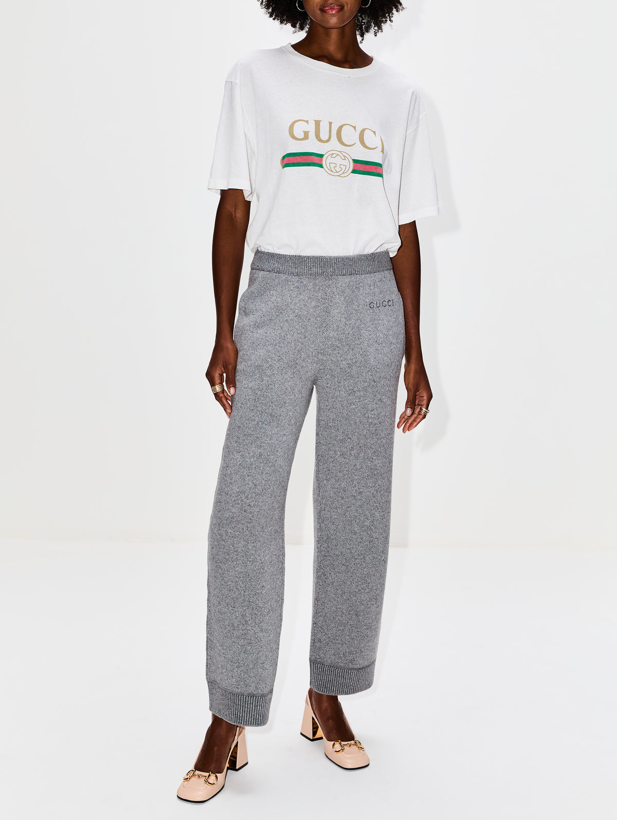 Knit Sweat Pant,GUCCI,MEDIUM GREY,Image 2