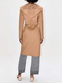 Tie Waist Coat,GUCCI,CAMEL/BROWN,Image 3