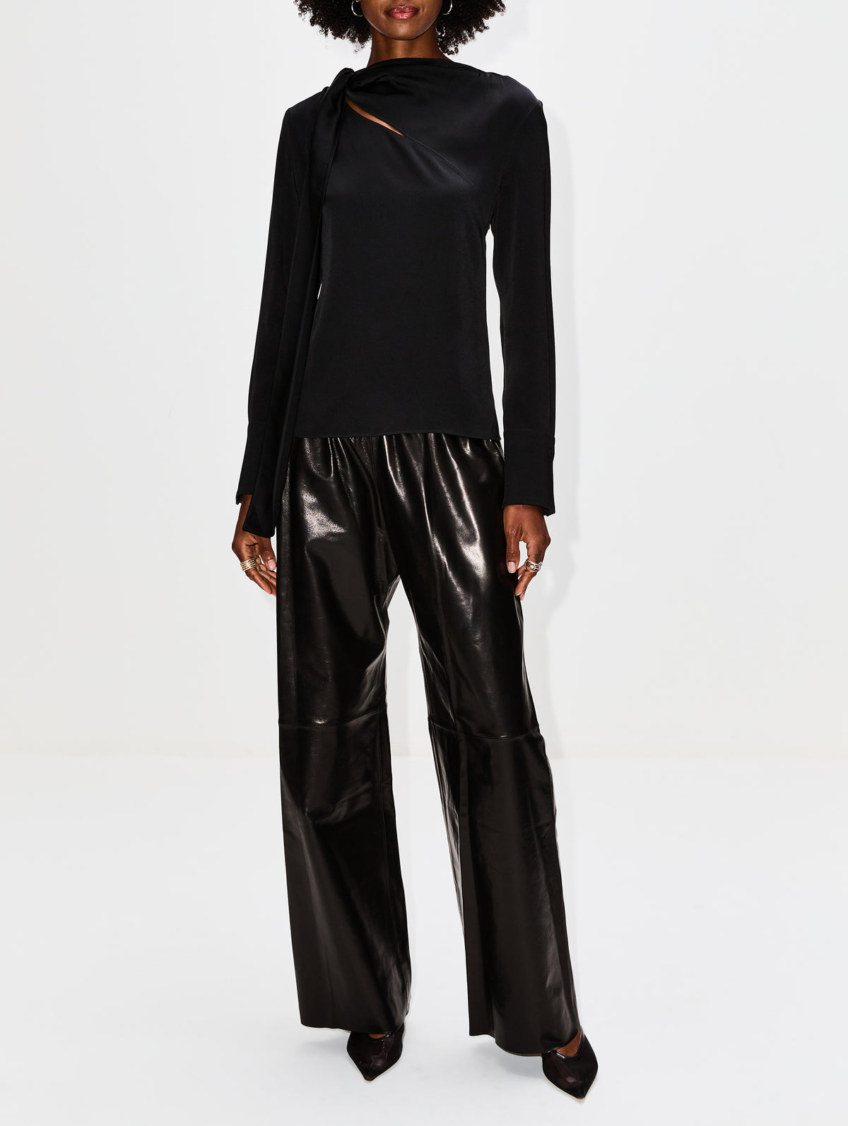 Bow Shirt,GIVENCHY,BLACK,Image 2