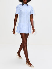 Tennis Dress,MIU MIU,CIELO/BIANCO,Image 3