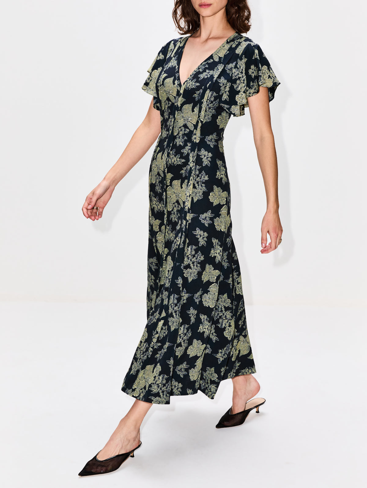 Evette Dress,ULLA JOHNSON,MINUIT,Image 3