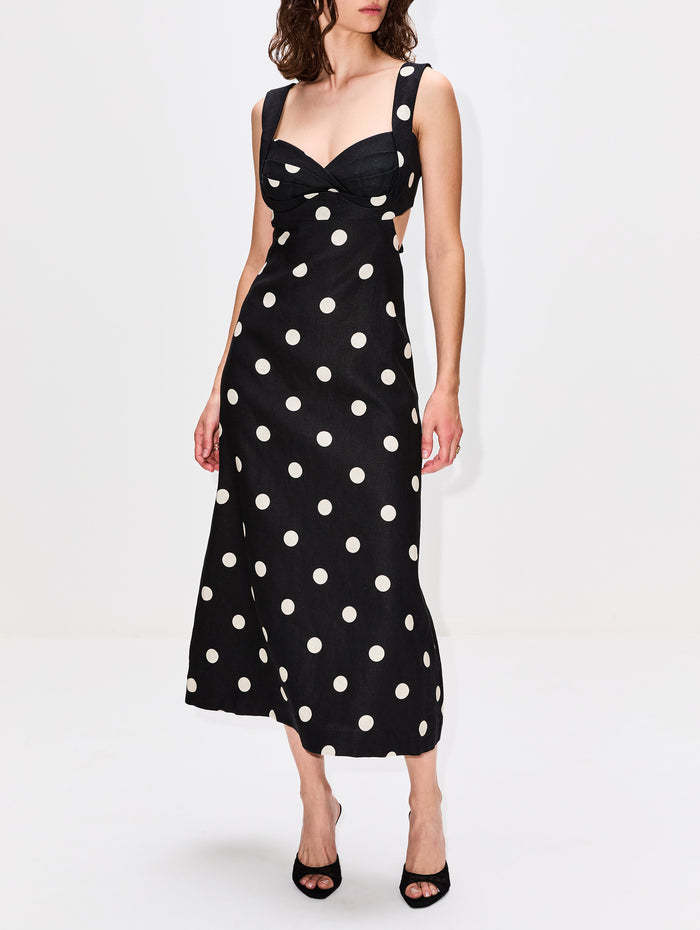 Crush Midi Dress,ZIMMERMANN,BLACK,Image 1