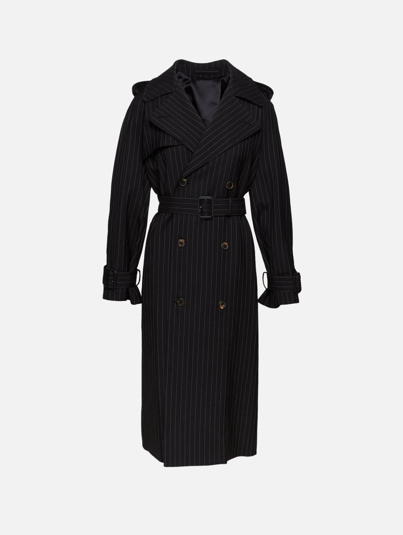 Trench Coat Black Pinstripe / M - Wardrobe NYC Trench Coat Black Pinstripe / M - Wardrobe NYC