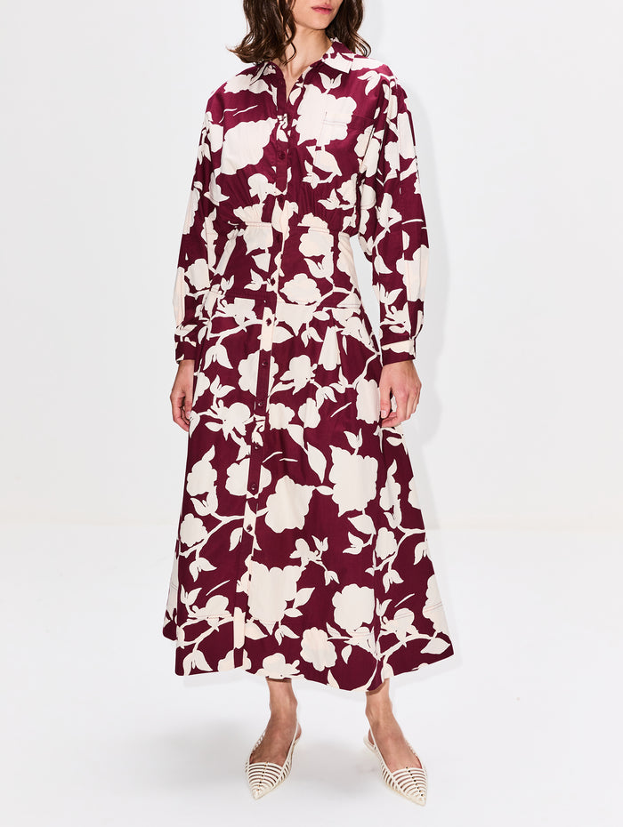 Pietra Maxi Shirt Dress,APIECE APART,PAZ FLORAL,Image 1