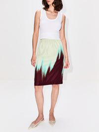 Degrade Petal Print Skirt,BOTTEGA VENETA,BURGUNDY,Image 2