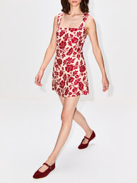 Alice Mini Dress,POSSE,DEEP RED/OAT,Image 3