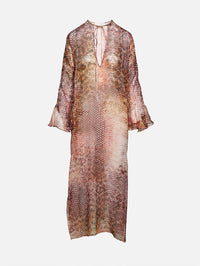 Aries Dress,SILVIA TCHERASSI,PEACH/ANIMAL/PRINT,Image 1