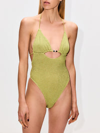 Beaded Fowler One Piece Swimsuit,BOND-EYE,HERBAL SHIMMER,Image 3