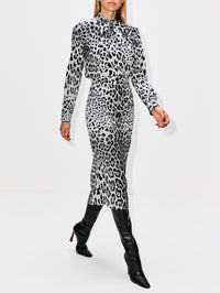 Pencil Skirt,DOLCE & GABBANA,LEOPARD PRINT CHARMEUSE,Image 3