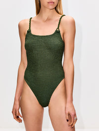 Camille Swimsuit,HUNZA G,METALLIC KHAKI,Image 3