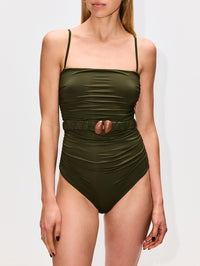 Military Whispering Tides Swimsuit,JOHANNA ORTIZ,MILITARY GREEN,Image 3