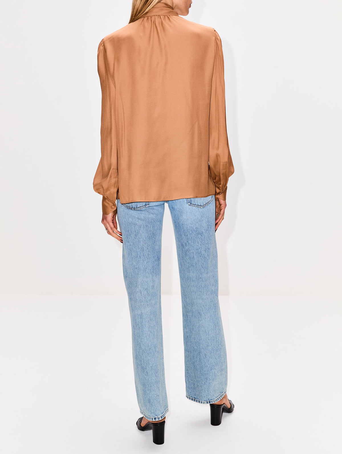 Neck Tie Blouse,SAINT LAURENT,TANIN,Image 3