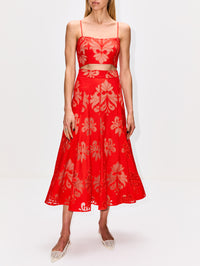 Trini Top,SILVIA TCHERASSI,ROUGE EMBROIDERED,Image 2