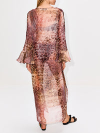 Aries Dress,SILVIA TCHERASSI,PEACH/ANIMAL/PRINT,Image 4