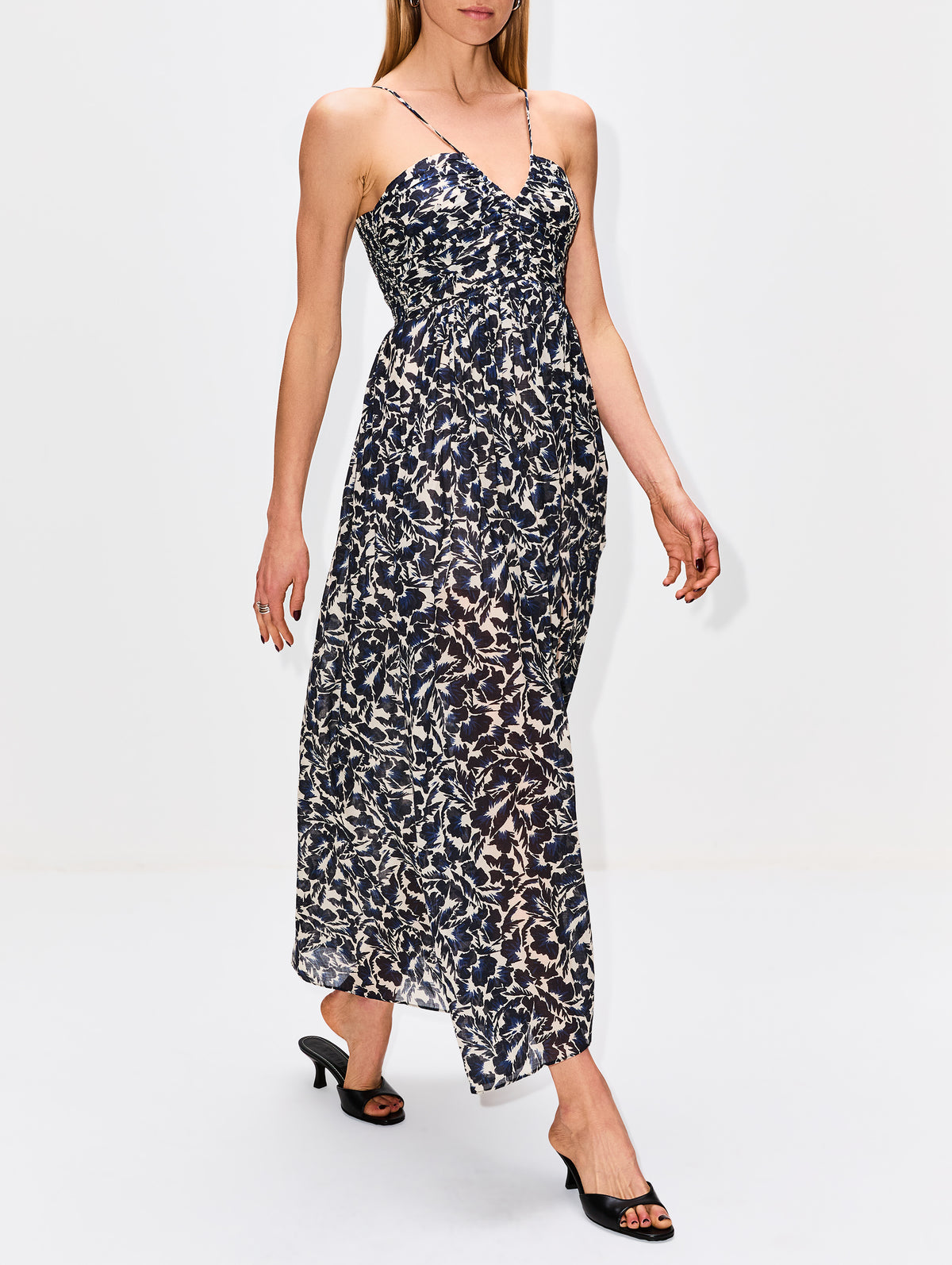 wrap around dresses Bohemian Midi Wrap Dress, Blue / X-Large