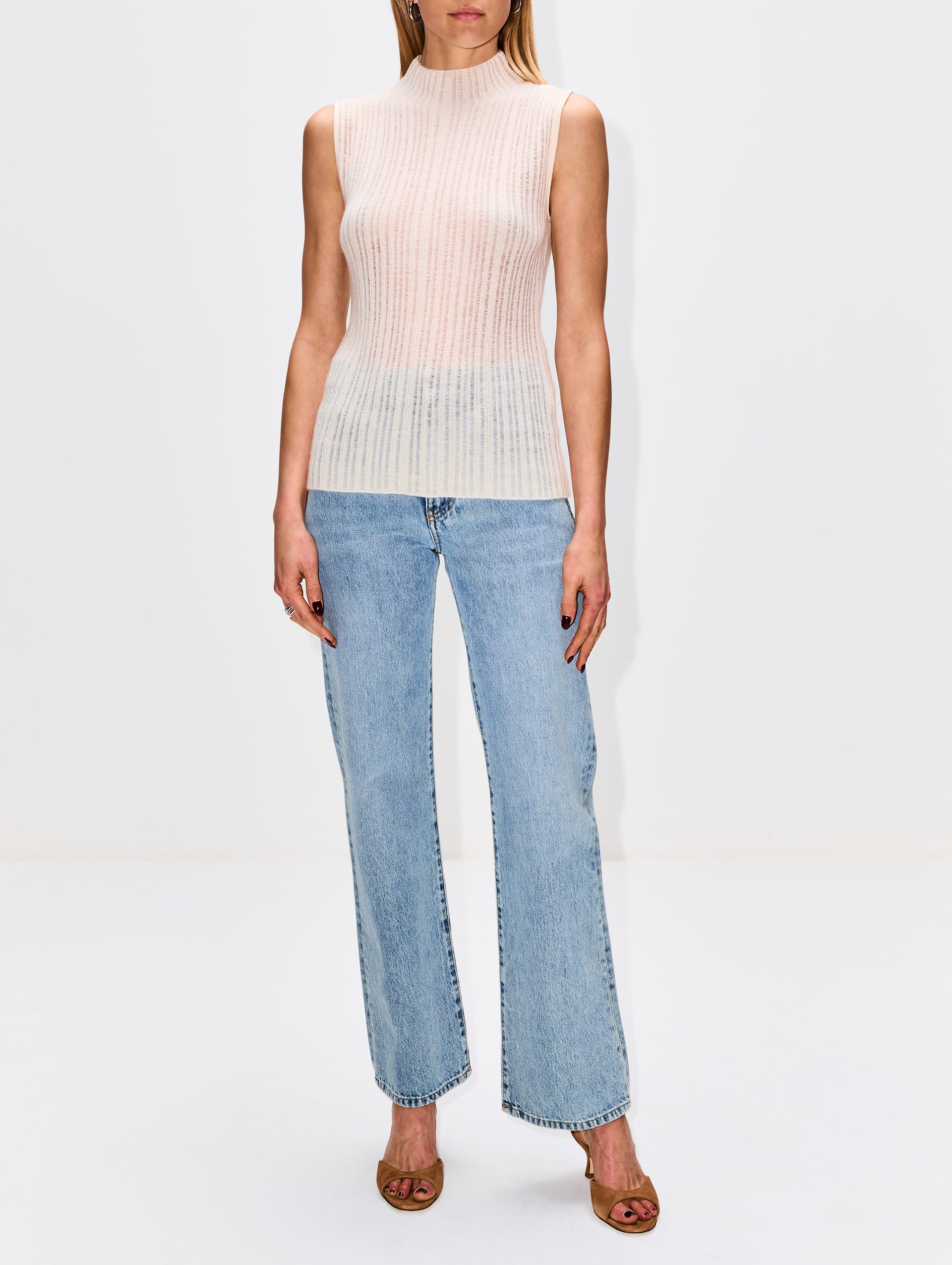 Sleeveless Mockneck Top | ALLUDE | elysewalker