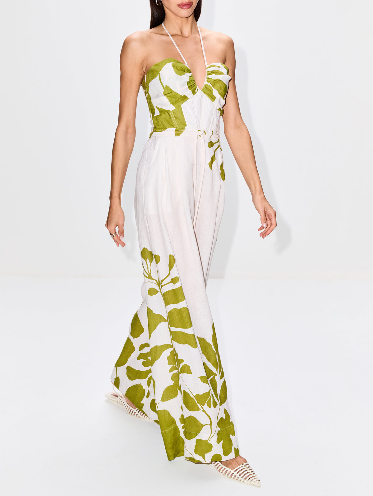 Alma De Mujer Jumpsuit,ANDRES OTALORA,IVORY LIME,Image 3