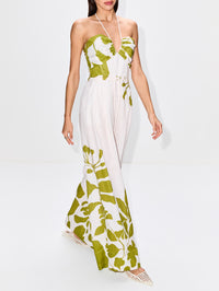 Alma De Mujer Jumpsuit,ANDRES OTALORA,IVORY LIME,Image 3