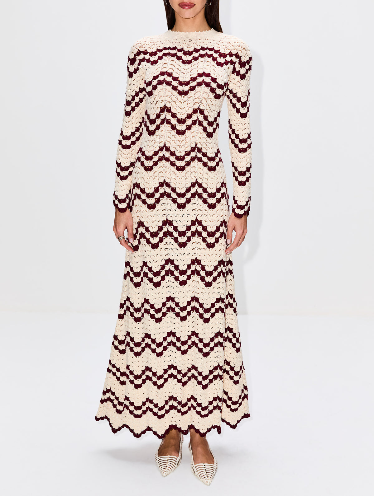 Exclusive Safi Maxi Dress,ESCVDO,RED WINE/IVORY,Image 2