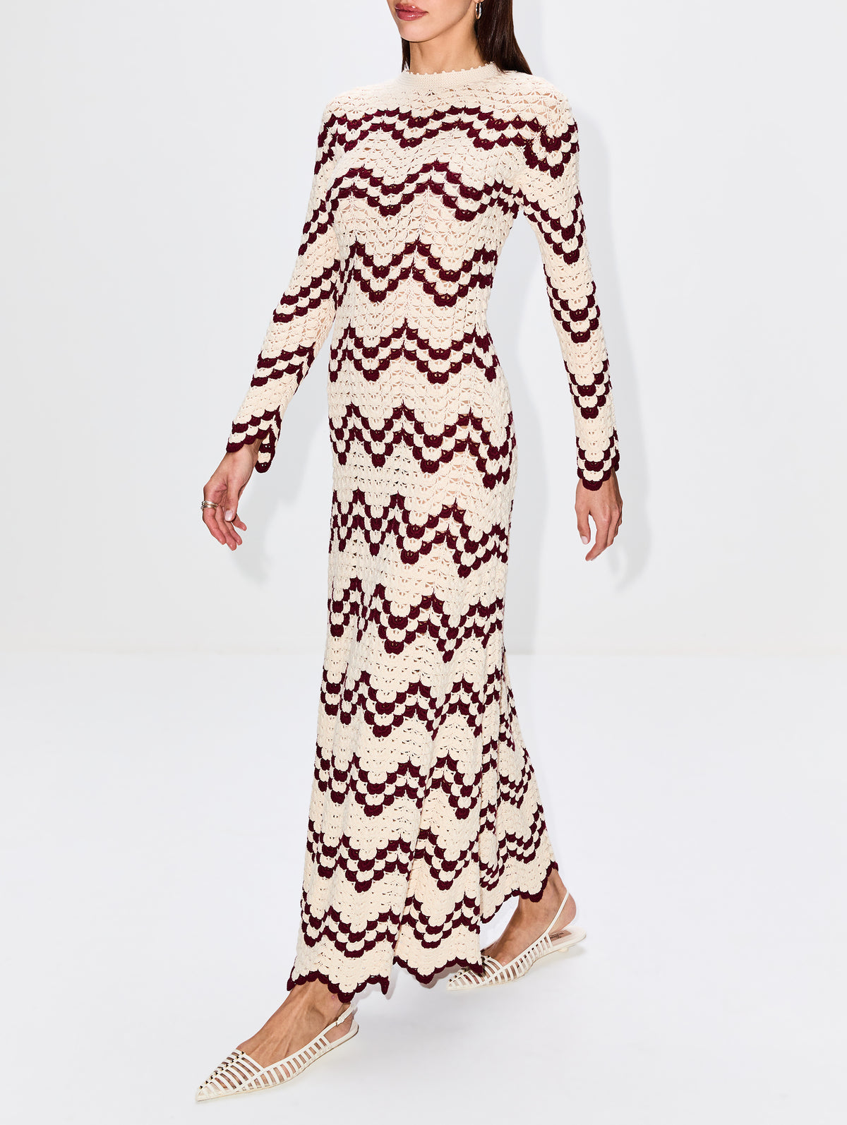 Exclusive Safi Maxi Dress,ESCVDO,RED WINE/IVORY,Image 3