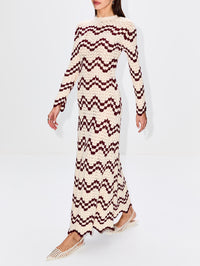 Exclusive Safi Maxi Dress,ESCVDO,RED WINE/IVORY,Image 3