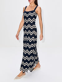 Exclusive Marea Dress,ESCVDO,NAVY/IVORY,Image 3