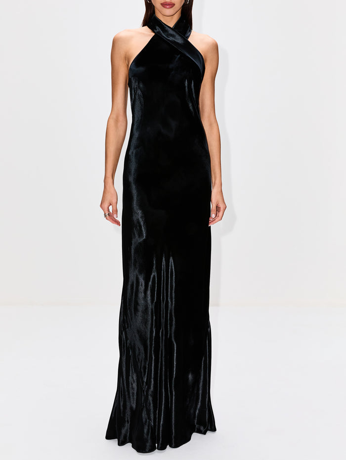 Pandora Gown,GALVAN,BLACK,Image 1