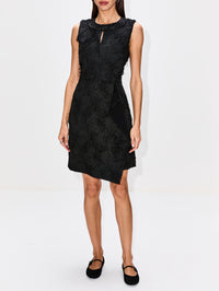 Fray Jacquard Mini A-Line Dress,JASON WU COLLECTION,BLACK,Image 2