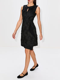 Fray Jacquard Mini A-Line Dress,JASON WU COLLECTION,BLACK,Image 3