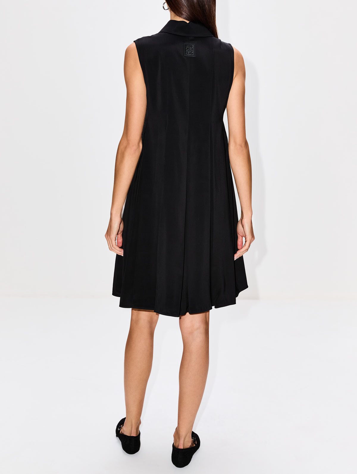 LOEWE Pleated Polo Mini Shirt Dress - Black LOEWE Pleated Polo Mini Shirt Dress - Black