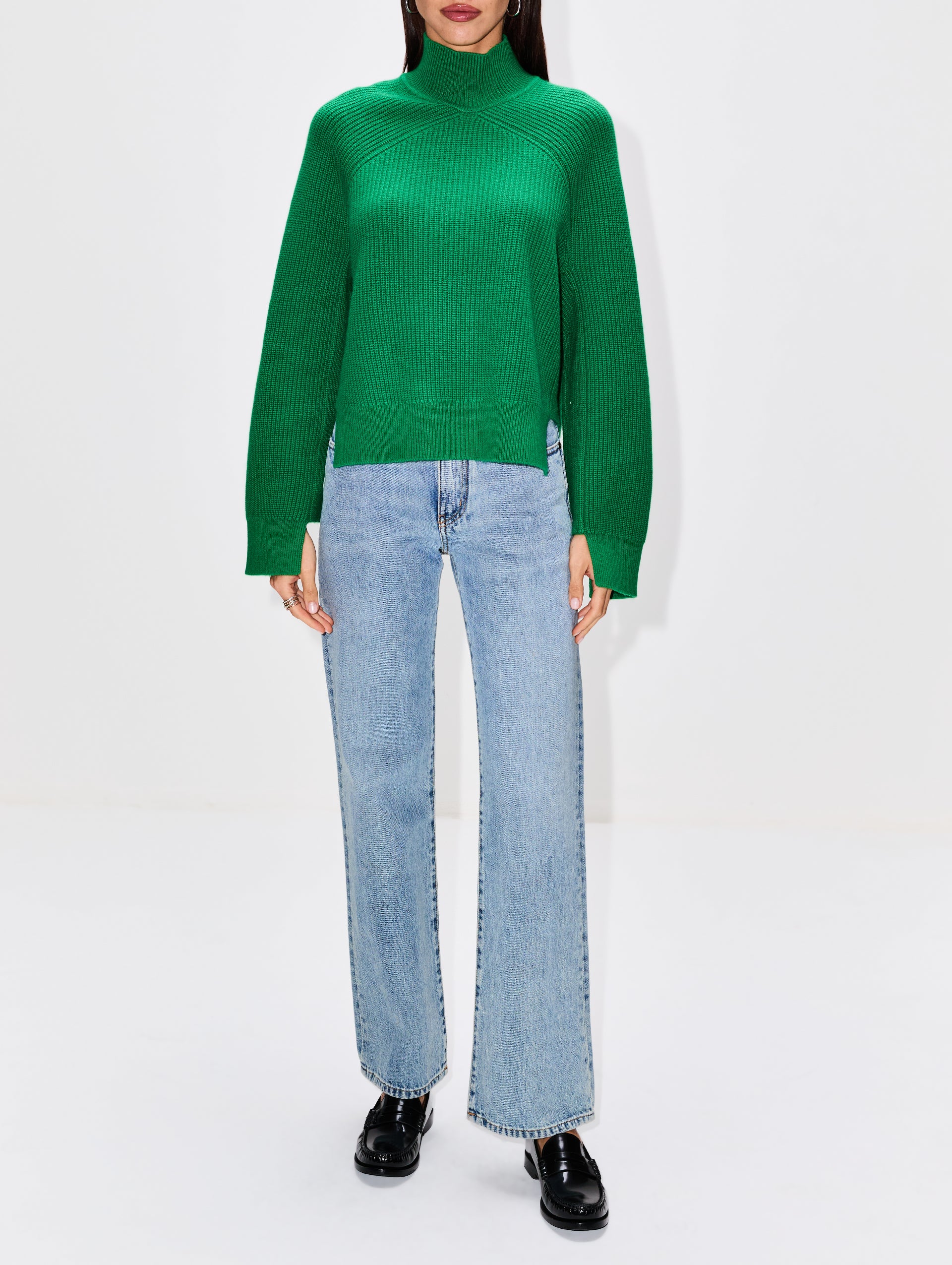 Ribbed Paneled Turtleneck Top | ROSETTA GETTY | elysewalker