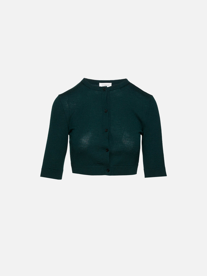 Knit Cardigan,SAINT LAURENT,PINE GREEN,Image 1