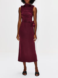 Floral Appliqué Maxi Dress,MAGDA BUTRYM,BORDEAUX,Image 2