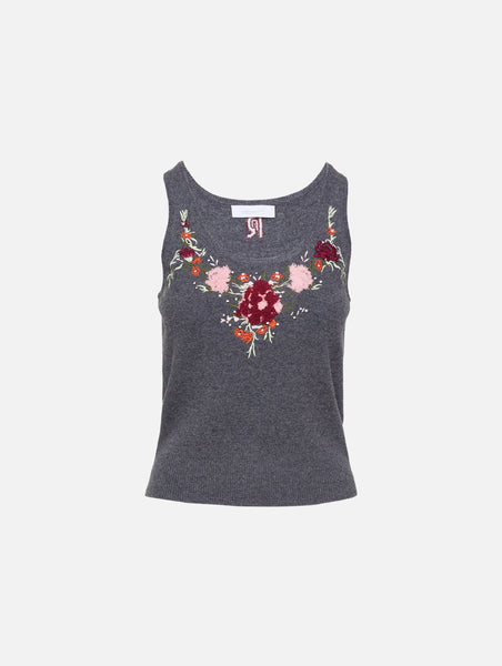 Embroidered Knit Tank | RABANNE | elysewalker
