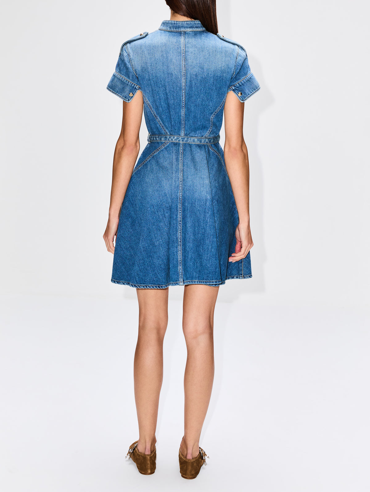 Denim Dress,ALEXANDER MCQUEEN,STONE WASHED,Image 4