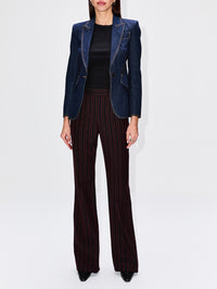 Archive Stripe Trouser,ALEXANDER MCQUEEN,BLACK/BURGUNDY,Image 2