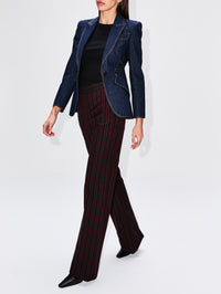 Archive Stripe Trouser,ALEXANDER MCQUEEN,BLACK/BURGUNDY,Image 3