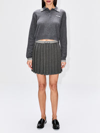 Cashmere Skirt,MIU MIU,SLATE GREY,Image 2