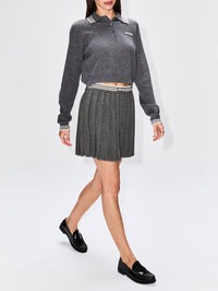 Cashmere Skirt,MIU MIU,SLATE GREY,Image 3